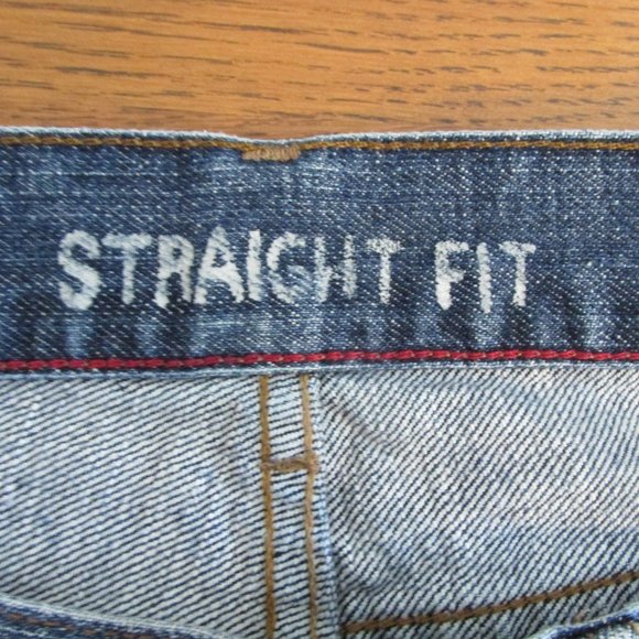 CHAPS MEN'S SIZE 32 X 33 JEANS DARK BLUE SLUB DENIM STRAIGHT FIT VINTAGE - Picture 9 of 15